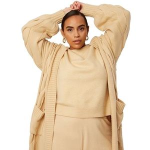 Plus Size Cable Knit WHITE cardigan